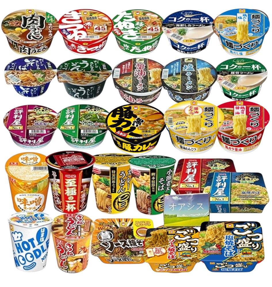 カップラーメン 12種類 詰め合わせセット 焼きそば2種、どんぶり型カップ6種、縦型カップ4種、日清、マルちゃん、明星、サッポロ一番 サンポー オリジナルティッシュ付き アソートセット