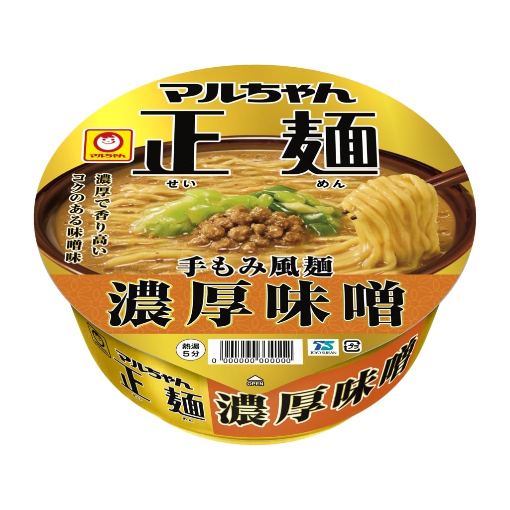 マルちゃん正麺 カップ 濃厚味噌 (131g×12個 / カップ麺) 即席 インスタントラーメン (もちもち手もみ風麺 × 香り高い濃厚な味噌スープ) 箱買い ラーメン 東洋水産