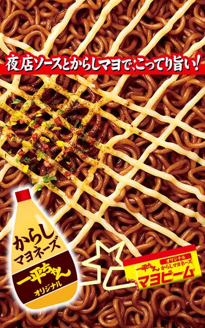 明星 一平ちゃん夜店の焼そば 大盛[12個入、カップ麺、旨さ鉄板の香ばしさ！、からしマヨ、175g