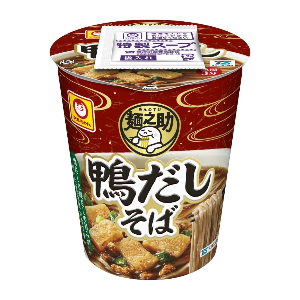マルちゃん 麺之助 縦型 鴨だしそば 65g×12個 (カップそば/カップ麺) 即席 蕎麦 (鴨だし/だしの旨味豊かな甘めのつゆ) インスタント麺 そば 東洋水産