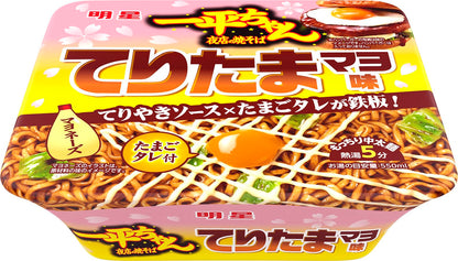 明星 一平ちゃん夜店の焼そば てりたまマヨ味[12個入、カップ麺、焼きそば、てりやきソース×たまごタレが鉄板!、いっぺん食べたらやめられない!、まるでてりたまバーガーの味わい!、112g]