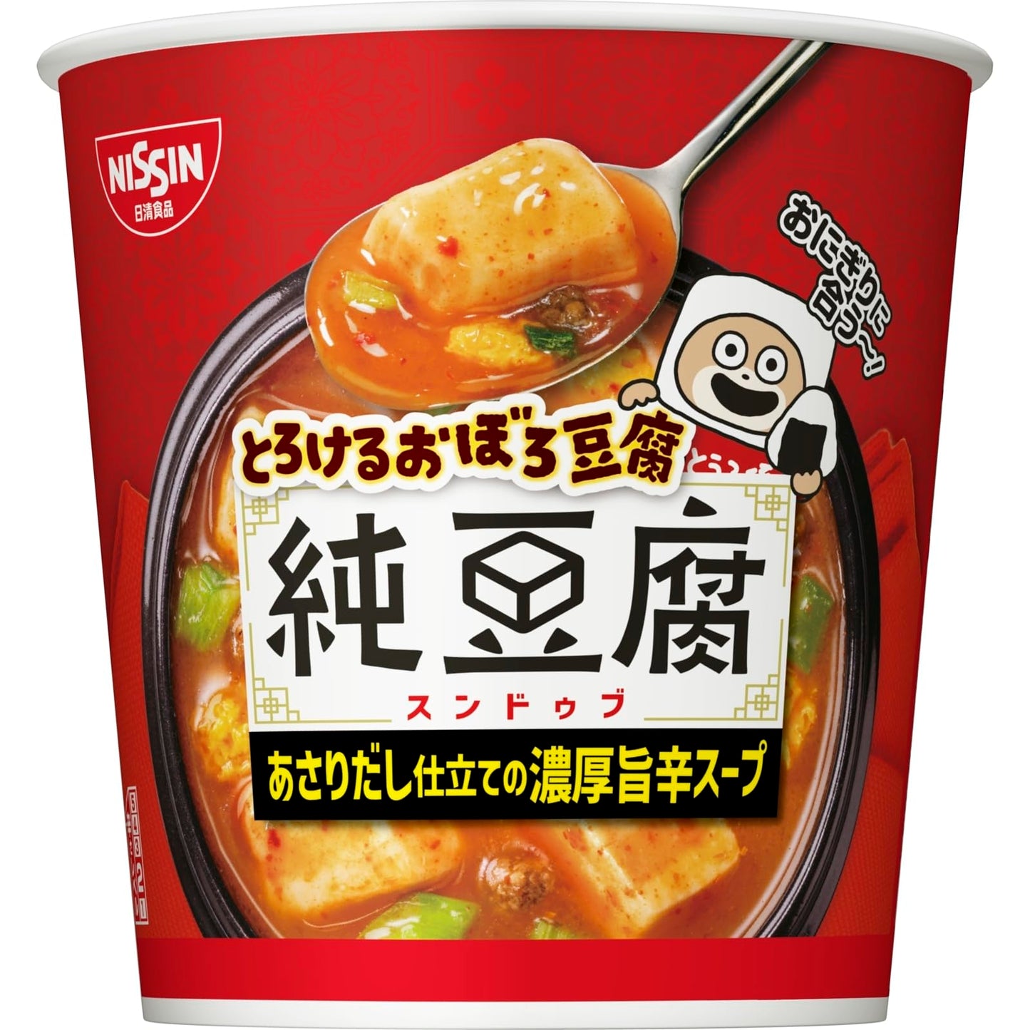 日清食品 とろけるおぼろ豆腐 純豆腐スープ [あさり仕立ての濃厚旨辛スープ] インスタントスープ 17g ×6個