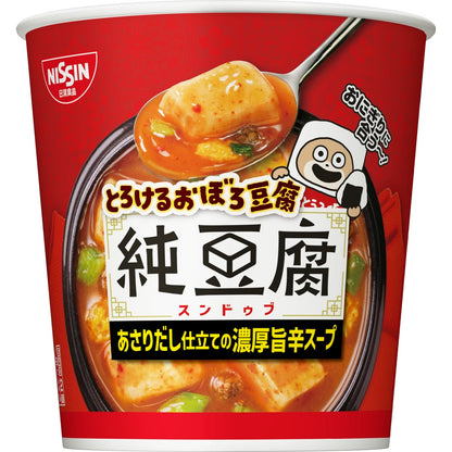 日清食品 とろけるおぼろ豆腐 純豆腐スープ [あさり仕立ての濃厚旨辛スープ] インスタントスープ 17g ×6個