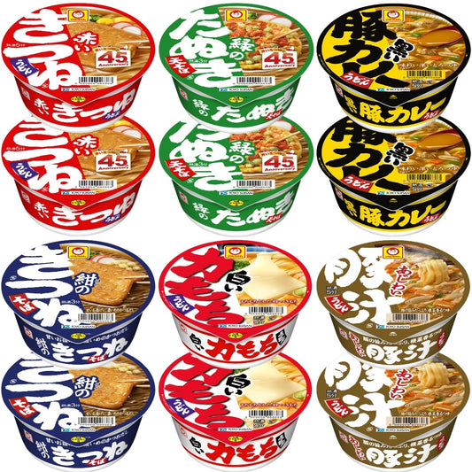 東洋水産 マルちゃんカラフル 6種12食 赤いきつね 緑のたぬき