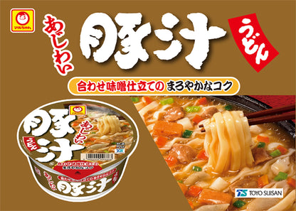 マルちゃん あじわい豚汁うどん ( 109g×12個 ) カップ麺 うどん ( 豚汁 / コシ /太麺 ) カップうどん 6種の具材 ( 豚肉 / 生姜 ) 箱買い 東洋水産 赤いきつねシリーズ