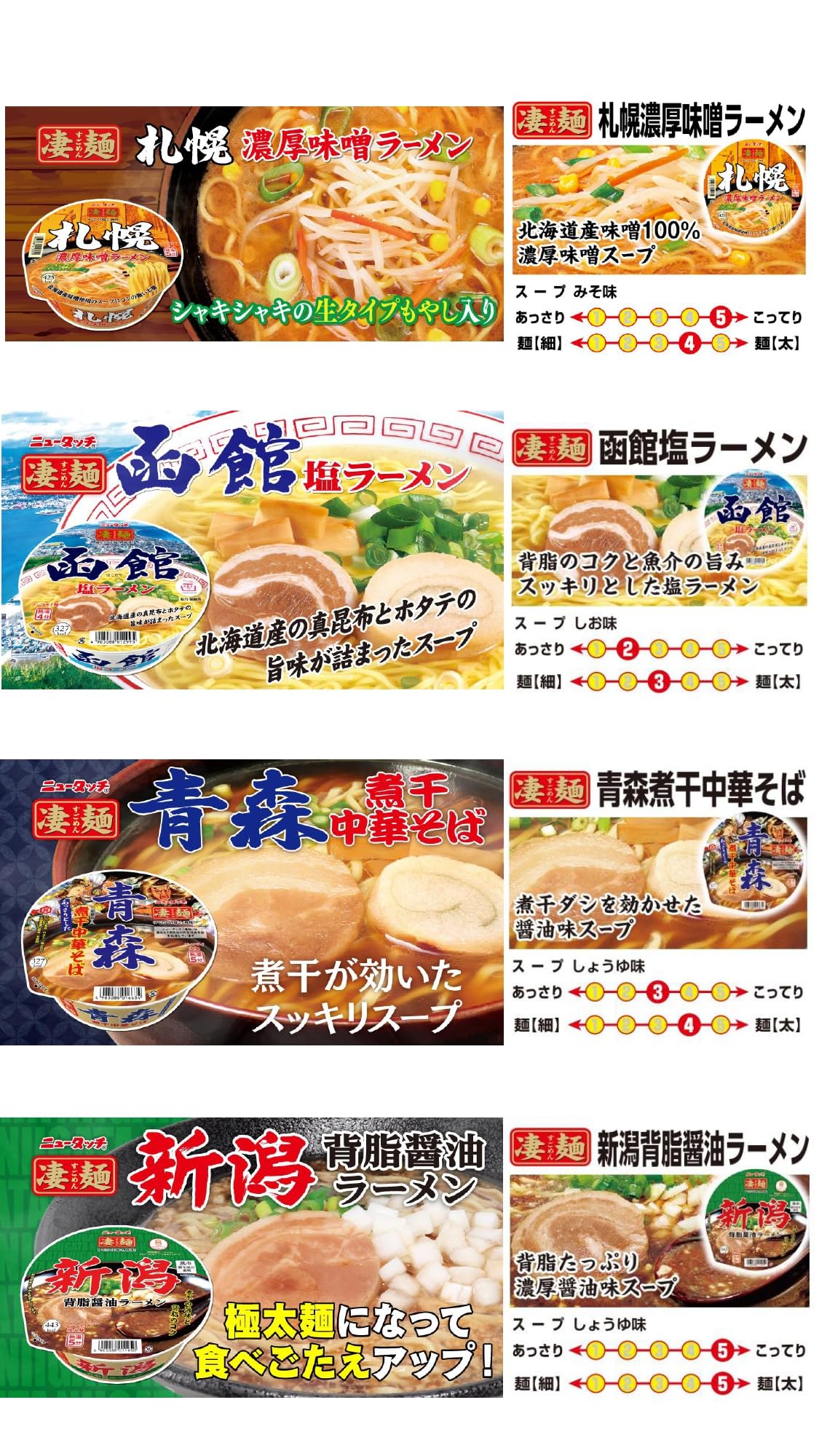 ニュータッチ ヤマダイ 凄麺 12種類 食べくらべセット ※時期によりセット内容に変更あり 12個アソート