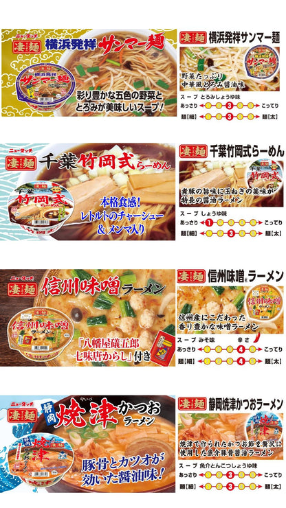 ニュータッチ ヤマダイ 凄麺 ご当地ラーメン食べ比べセット (東日本編) 12個